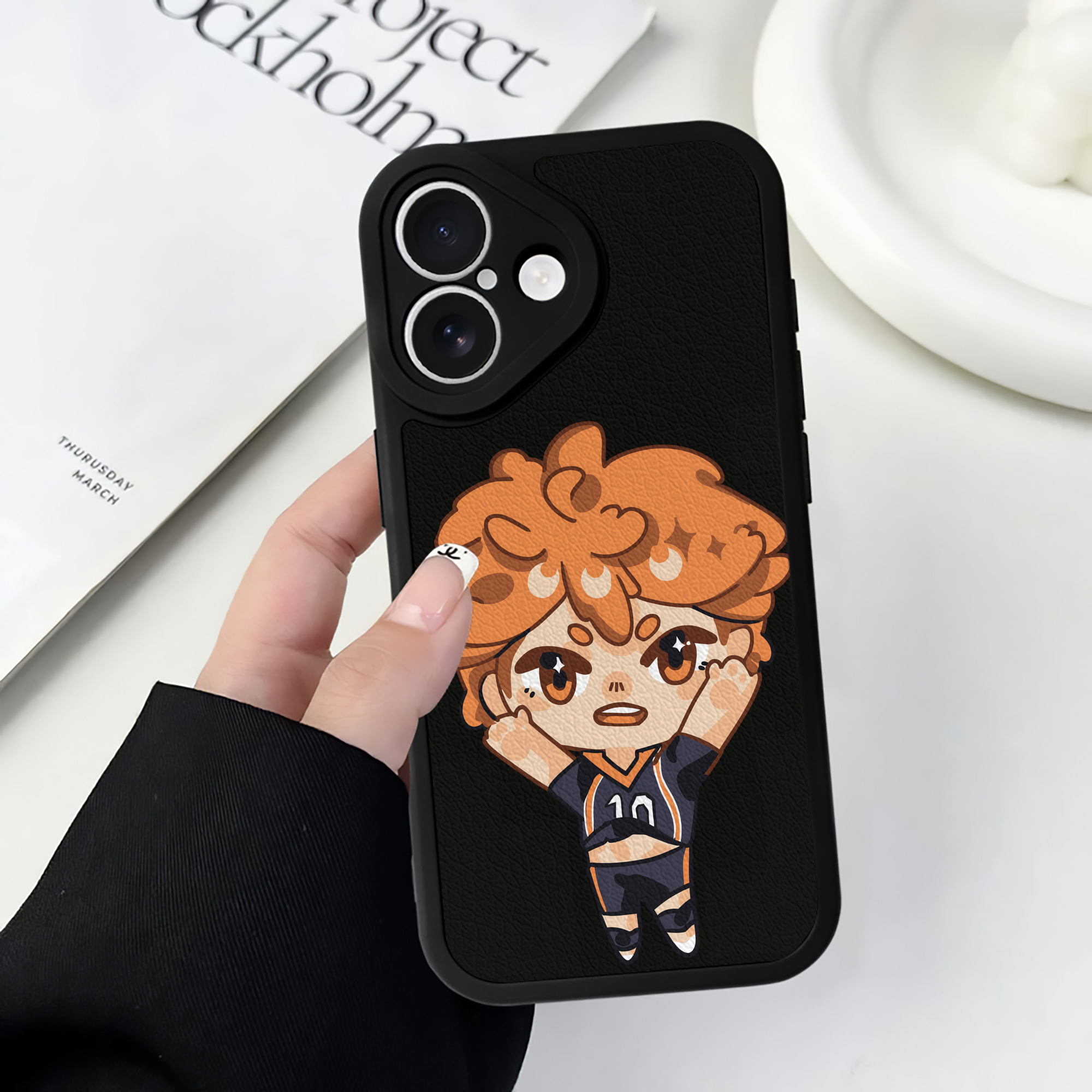 （画像用） ハイキュー!! Haikyu!! 【iPhone 16シリーズ対応】シリコンスマホケース（レザー調） 材質：シリコン